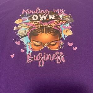 Purple Graphic Tee with Pink Accents